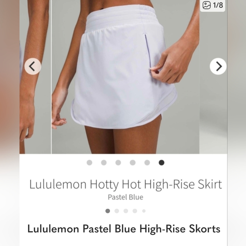Lululemon Pastel Blue High-Rise Skort
